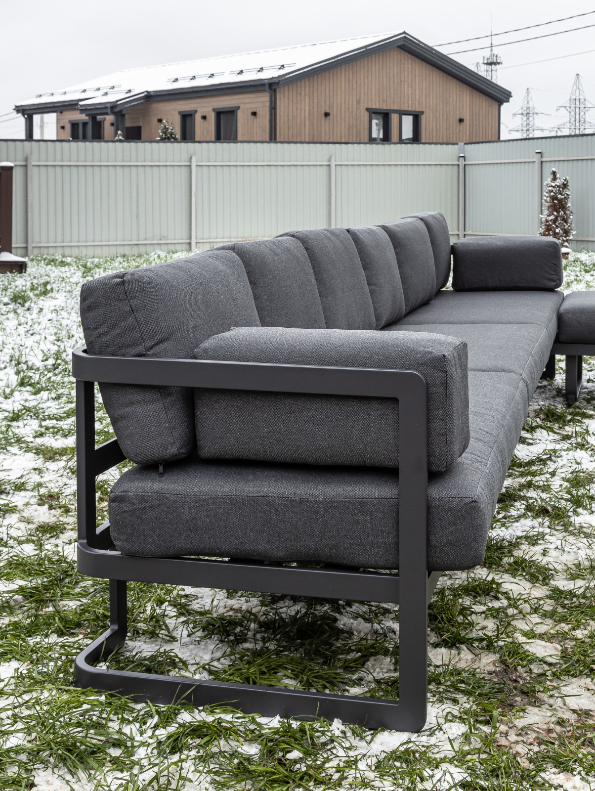 Угловая лаунж-зона из алюминия Royal Family, цвет антрацит 4